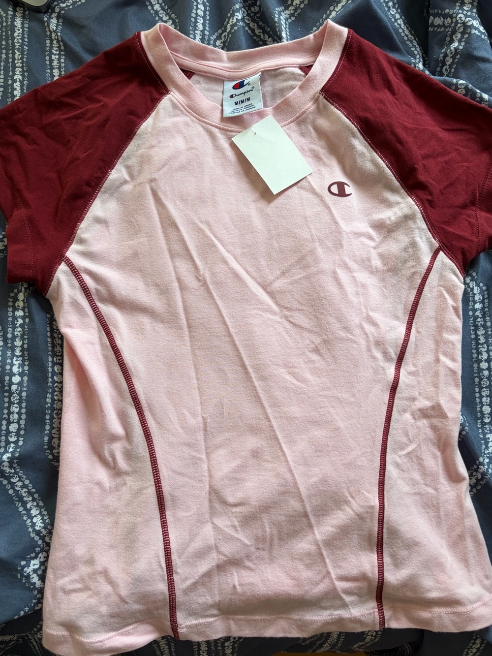 Champion pink and red tee